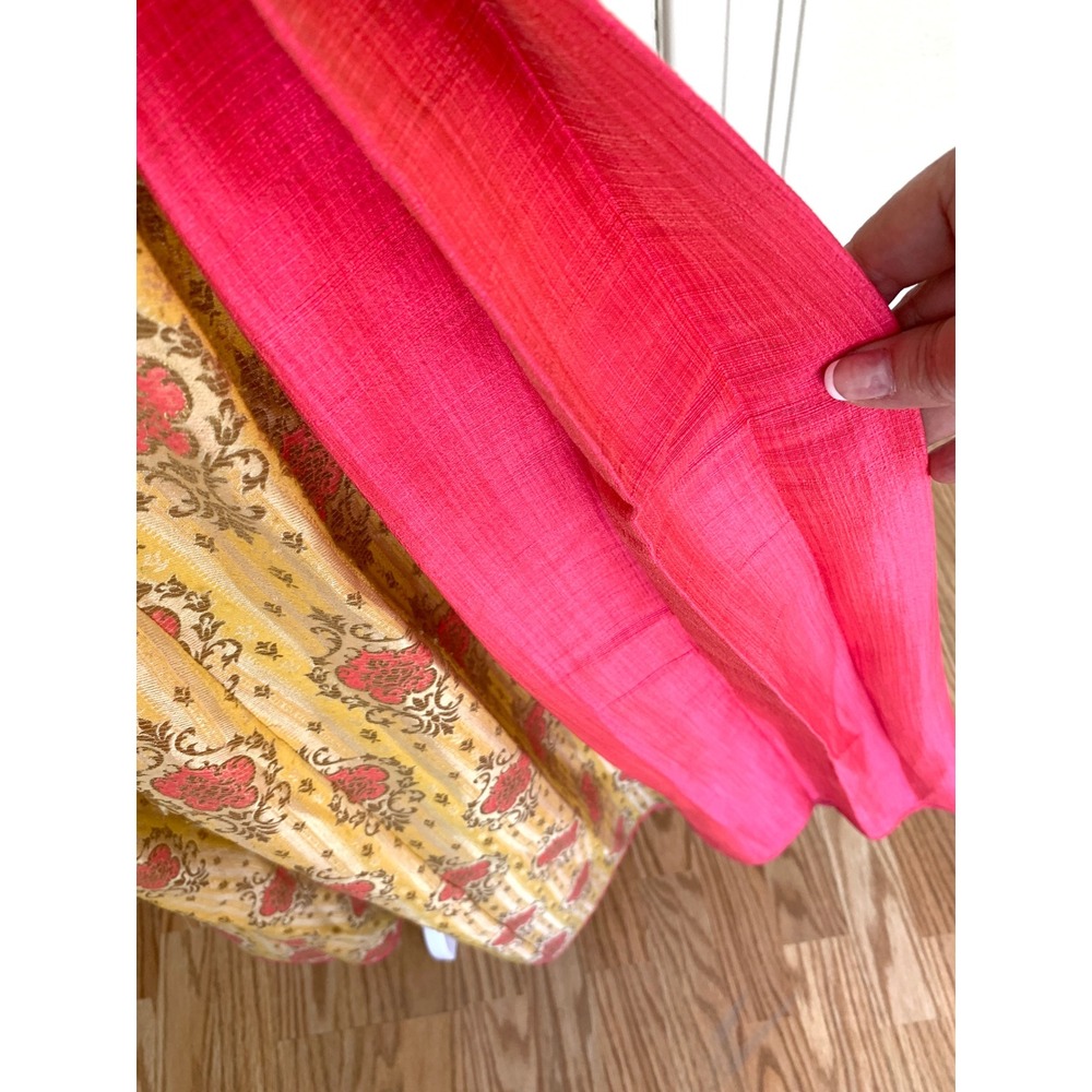 DEBYANI Luxury Indian Lehenga Skirt Mustard Yellow Chanderi Silk Size 32 S M - Picture 15 of 16